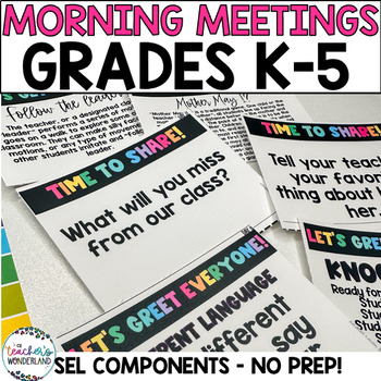 Preview of Class Meetings - SEL Morning Meetings - Year Long Greeting, Sharing & Activities