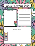 Class Memories of 2024 page, yearbook insert, memory book,