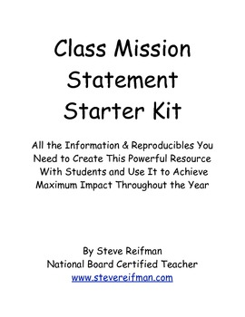 Preview of Class Mission Statement Starter Kit