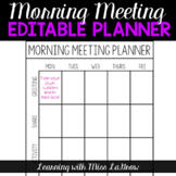 Class Morning Meeting Editable Planner Sheet
