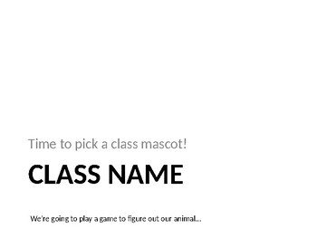 Preview of Class Name or Class Mascot for Responsive Classroom: Non-gendered