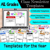 Class Newsletter Templates (Entire Year Set)