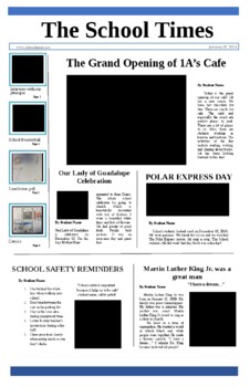 Preview of Class Newspaper template and sample