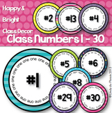 Classroom Numbers 1 - 30