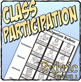 Preview of Visual Class Participation Rubric