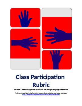 Preview of Class Participation Rubric World Languages