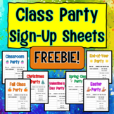 Class Party Sign-Up Sheets | Open House Form | Back to Sch