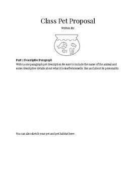Preview of Class Pet Proposal