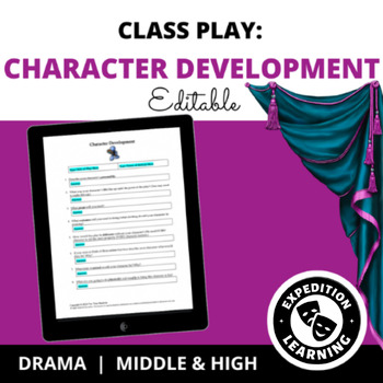 Preview of Class Play: Character Development Activity (Editable)