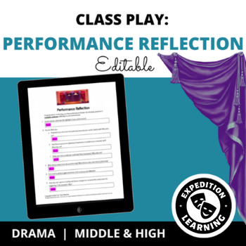 Preview of Class Play: Performance Reflection (Editable)
