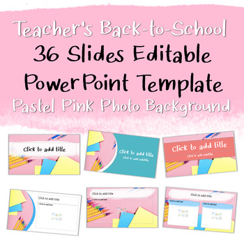 Class Powerpoint Template Pink Back To School Photo Background