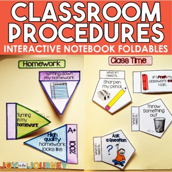 Preview of Class Procedures and Routines Interactive Notebook Foldables