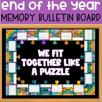 Preview of Class Puzzle End of the Year SEL We All Fit Together Puzzle Piece Activity
