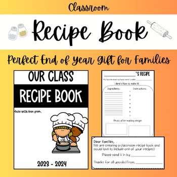 Preview of Class Recipe Book - End of Year Gift for Families FREEBIE!