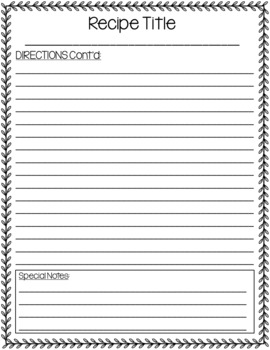 Blank Recipe Book Template Printable KDP Graphic by Hrafart