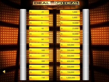 Preview of Class Review Game Deal or No Deal, Works with any Content