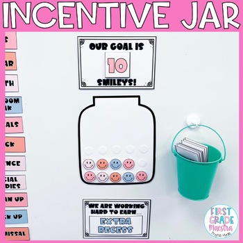 Preview of Class Reward  | Incentive Chart | Whole Group Incentive Jar| Boho Themed