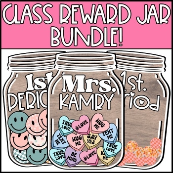 Preview of Class Reward Jar Bundle Seasonal and Fun Tokens for Classroom Management