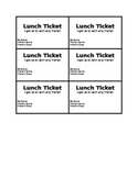 Class Reward Lunch Tickets