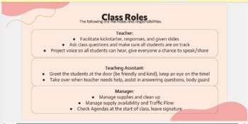 Preview of Class Roles Description