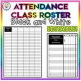 Class Roster Attendance Sheet Chart - EDITABLE!