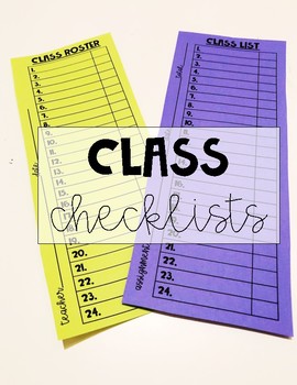 Preview of Class Rosters and Checklists