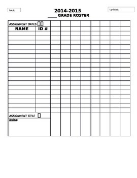 Class Rosters and Grade Sheets by Mrs Ms Material | TPT