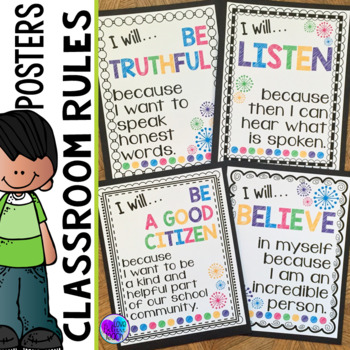 Preview of Classroom Rules Posters (Class Rules Posters)