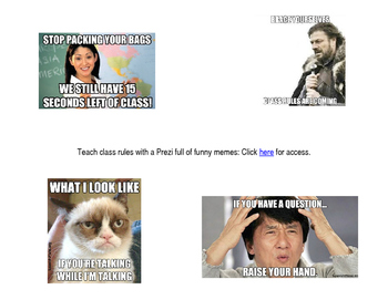 Preview of Class Rule Prezi with Memes
