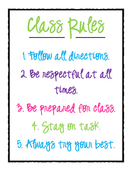 Class Rules by Lisa Radcliff | Teachers Pay Teachers