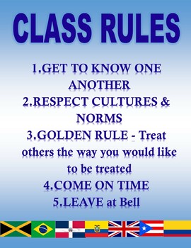 Preview of Class Rules 8.5 picture in color! Simply print!