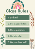 Class Rules - Classroom Rules - Kindergarten Class Rules -