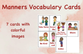 Class Rules/Manners Vocabulary Cards