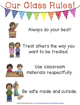 Preview of Class Rules Poster--Responsive Classroom Management