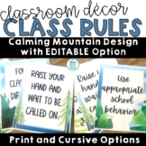 Class Rules Posters Editable Classroom Mountain Themed Dec