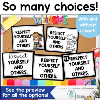 Class Rules Posters Expectations Powerpoint Classroom by Think Grow Giggle