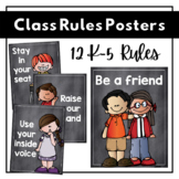 Class Rules Posters | Chalkboard Theme