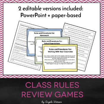 Preview of Class Rules Review Games: Fun paper-based & PowerPoint activities!