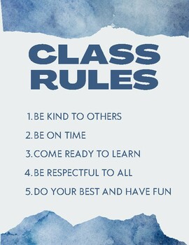 Preview of Class Rules and Expectations Printable Poster