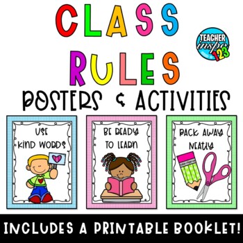 Preview of Back to School Procedures and Expectations Community Building Class Rules Poster
