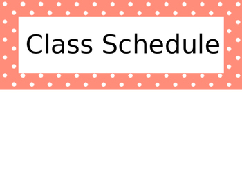 Preview of Class Schedule