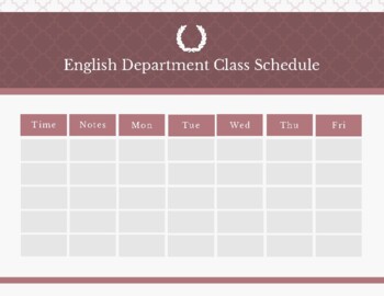 Preview of Class Schedule