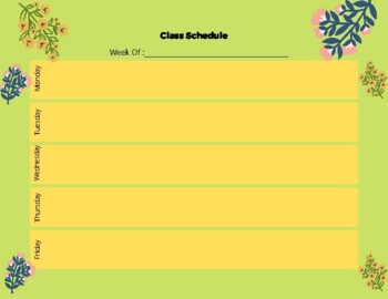Preview of Class Schedule