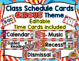 Class Schedule Cards-Circus Theme