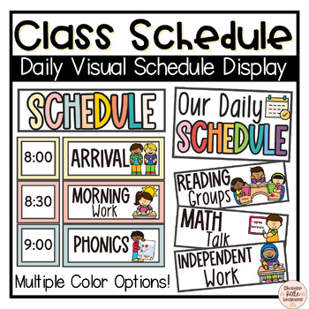 Preview of Class Schedule Cards Daily Visual Display | Editable | Classroom Management