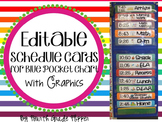 Schedule Cards with Times and Graphics for Pocket Chart -E