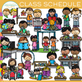 Class Schedule Kids Clip Art for Back to School {Whimsy Clips School Subjects}