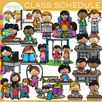 Preview of School Kids Class Schedule Clip Art
