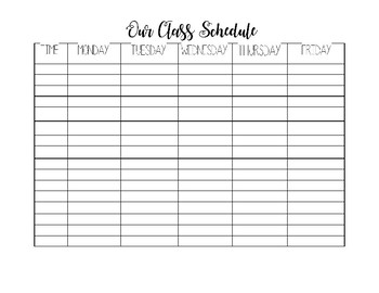 Class Schedule * Editable* by Mrs Martins Workshop | TpT