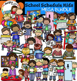 Class Schedule Kids Clip Art - Big set of 70 graphics!